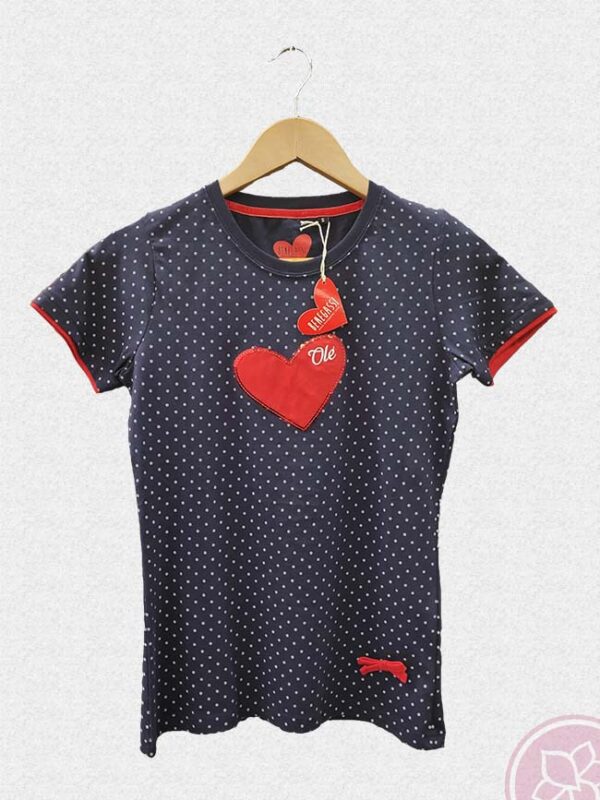tienda camiseta mujer corazon rojo ole 1