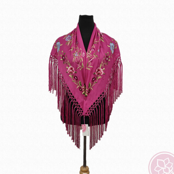 manton bordado color fresa hispania flamenco