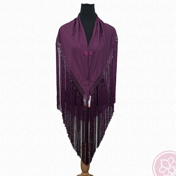 manto bordado en el mismo color Lila Hispania Flamenco
