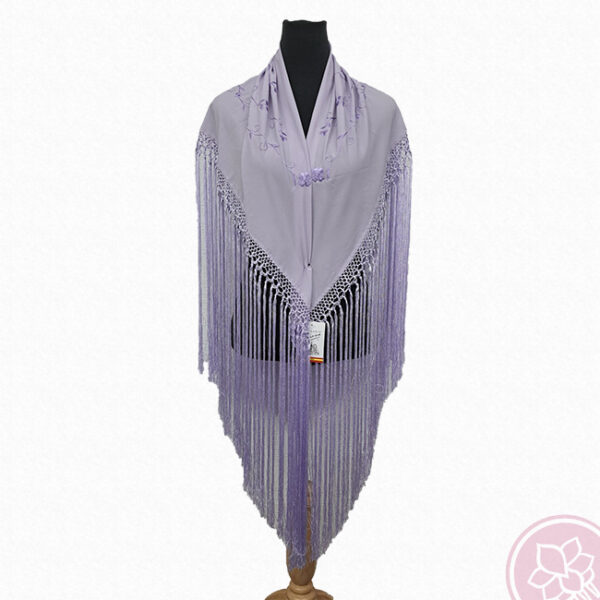 manton lila bordado con el mismo color Hispania Flamenco