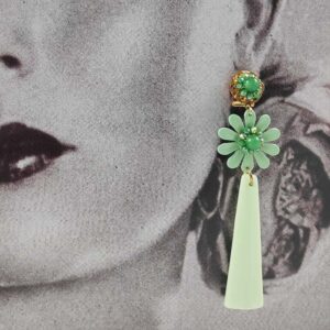 Pendientes lágrima resina verde agua Lenaná