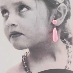 Pendientes Lágrima rosa niña.