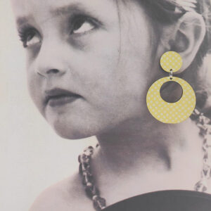 Pendientes aro madera niña amarillo Naru.