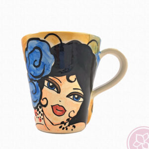 taza de ceramica la gitana de carmen alcaide hispania flamenco