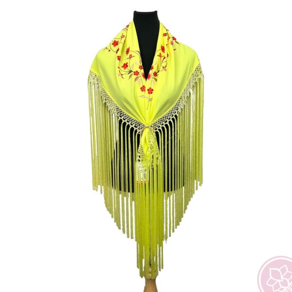 manton amarillo fluor flor coral Hispania Flamenco