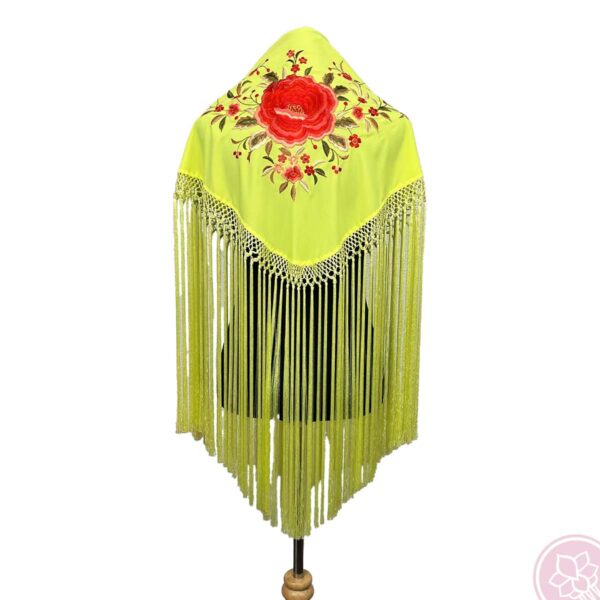 manton amarillo fluor flor coral Hispania Flamenco