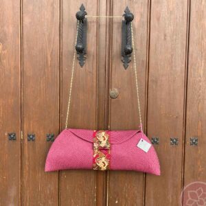 bolso rafia rojo colección ventitantos exclusiva para hispania flamenco