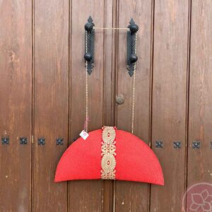bolso rafia rojo colección ventitantos exclusiva para hispania flamenco
