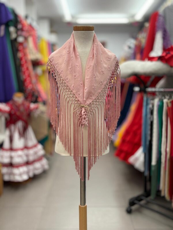 Mantoncillo perforado niña color rosa Hispania Flamenco