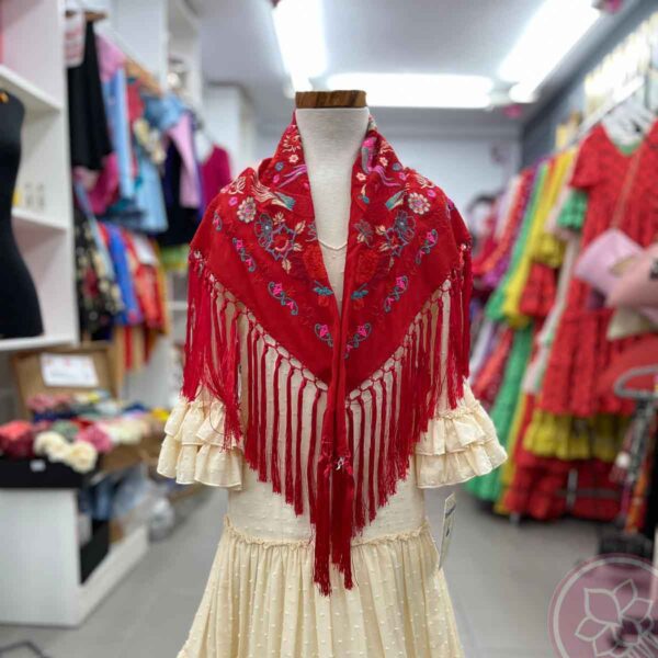manton niña bordado hispania Flamenco