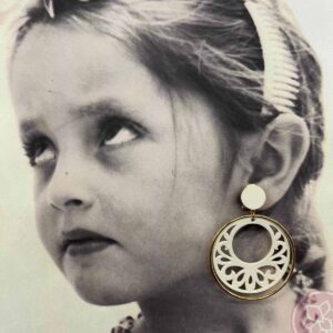 Pendientes doble aros beige artesania carvajal hispania flamenco