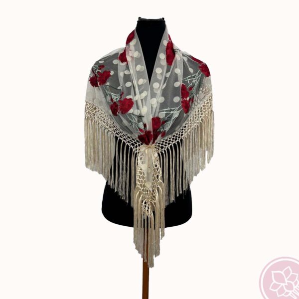 manton plumeti blanco roto Hispania Flamenco