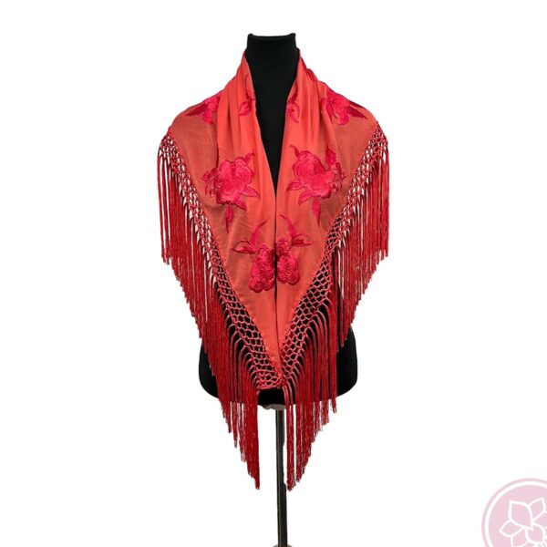 manton coral modelo maria de flecos Hispania Flamenco