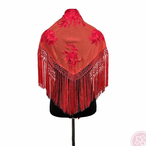 manton coral modelo maria de flecos Hispania Flamenco