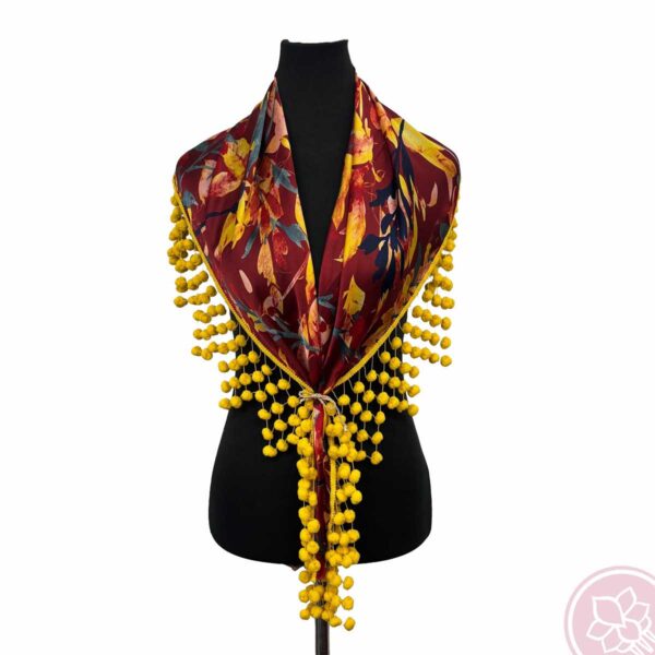 mantoncillo con madroños amarillos modelo 2 Hispania Flamenco