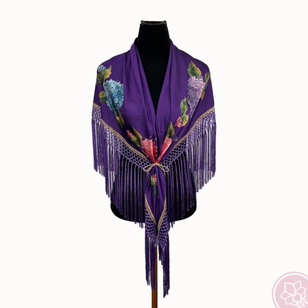 mantoncillo estampado color morado hispania flamenco