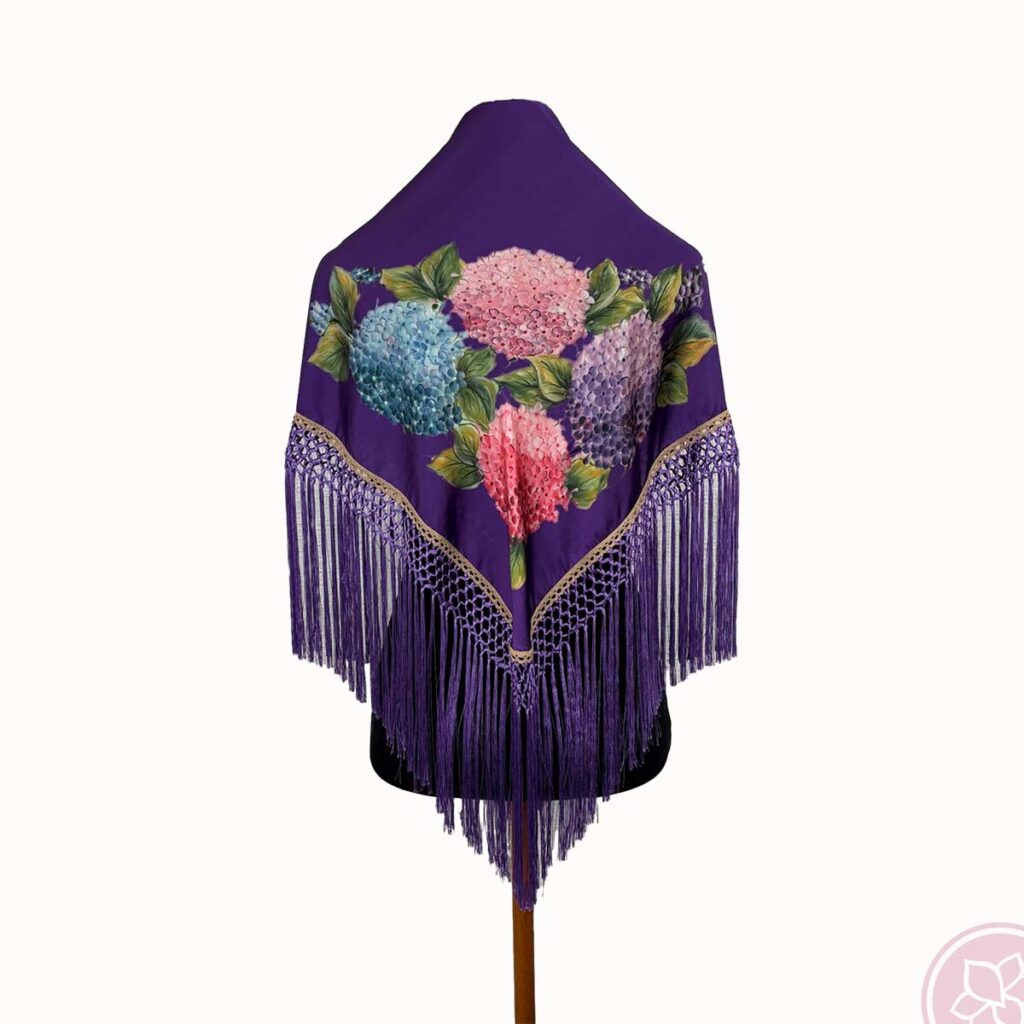 mantoncillo estampado color morado hispania flamenco