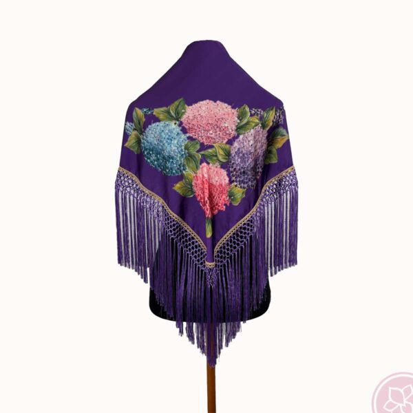 mantoncillo estampado color morado hispania flamenco