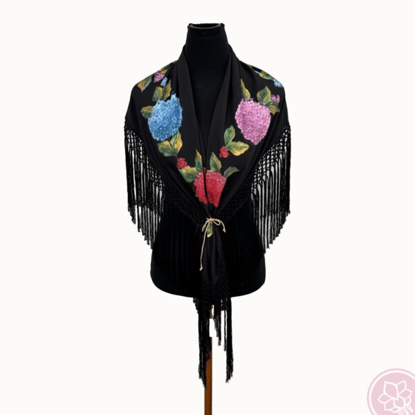 mantoncillo estampado color negro hispania flamenco