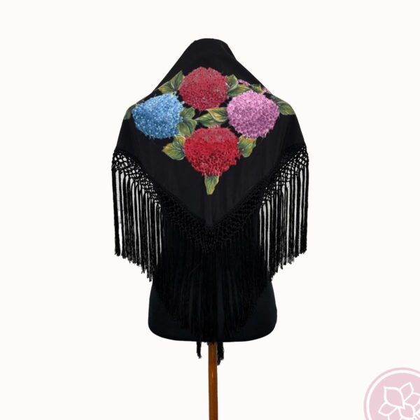 mantoncillo estampado color negro hispania flamenco